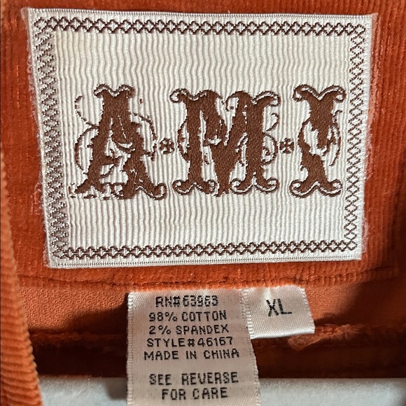 Women's Rust Corduroy Asymmetrical Zip Jacket - Picture 3 of 8